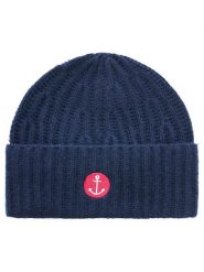 Zwillingsherz Kaszmirowa czapka beanie w kolorze granatowym rozmiar: onesize. Niebieskie czapki Zwillingsherz, bez wzorów, z kaszmiru. Za 202.50 zł.