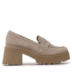 Półbuty Maciejka. Brązowe czółenka Maciejka, bez wzorów, bez obcasa, na obcasie, bez zapięcia. Za 239.99 zł.