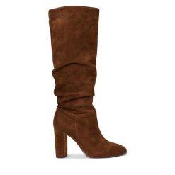Kozaki LAUREN RALPH LAUREN. Brązowe kozaki Lauren Ralph Lauren, bez obcasa, na słupku, bez zapięcia. Za 1,249.00 zł.