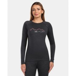 Damska warstwa bazowa z wełny merino Kilpi MAVORA TOP-W. Czarne bielizna sportowa Kilpi, bez wzorów, z wełny. Za 422.05 zł.