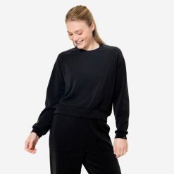 Bluza do jogi damska Domyos. Czarne bluzy STAREVER, xl, bez wzorów, z elastanu, bez kaptura. Za 129.99 zł.