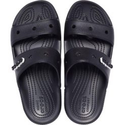 Crocs klapki Classic czarne 206761 001. Czarne klapki Crocs, bez wzorów, bez obcasa. Za 119.99 zł.