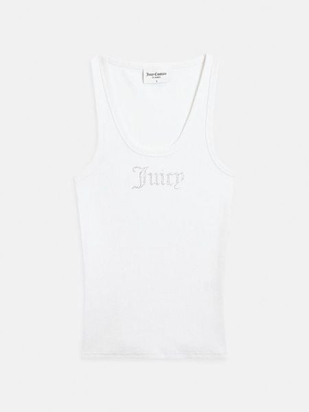 Juicy Couture Top w kolorze białym rozmiar: M. Białe topy Juicy Couture, m, bez wzorów, bez kołnierzyka, bez ramiączek. Za 120.52 zł.