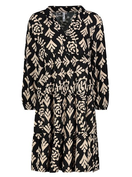 Sublevel Sukienka w kolorze czarno-beżowym rozmiar: S. Czarne sukienki Sublevel, na co dzień, s, bez wzorów, z wiskozy, klasyczne, bez kołnierzyka, bez ramiączek, midi, proste. Za 70.24 zł.