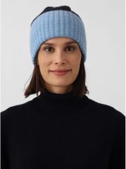 Zwillingsherz Kaszmirowa czapka-beanie w kolorze czarno-błękitnym rozmiar: onesize. Czarne czapki Zwillingsherz, bez wzorów, z kaszmiru. Za 132.05 zł.