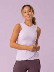 LaMunt Top funkcyjny "Maria" w kolorze fioletowym rozmiar: 42. Różowe topy LaMunt, bez wzorów, z materiału, bez kołnierzyka, bez ramiączek. Za 130.99 zł.