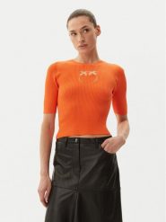 PINKO Sweter Tritone 102017 A1KW Pomarańczowy Slim Fit. Brązowe swetry Pinko, s, bez wzorów, z bawełny, bez ramiączek. Za 519.99 zł.