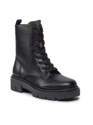 Guess Botki Jefei FLPJFI FAL10 Czarny. Czarne botki Guess, z aplikacjami, ze skóry, bez obcasa, na płaskiej podeszwie, bez zapięcia. Za 749.99 zł.