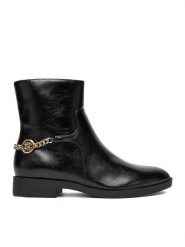 Nine West Botki CEO-RASHA-01 Czarny. Czarne botki Nine West, bez wzorów, z materiału, bez obcasa, na płaskiej podeszwie, bez zapięcia. Za 279.99 zł.