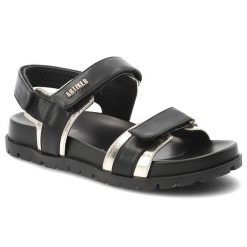 Sandały damskie Artiker, cholewka ze skóry naturalnej szerokie paski z zapięciem na rzep metaliczne wstawki, czarne, 58C0252. Czarne sandały Artiker, bez wzorów, ze skóry, eleganckie, bez obcasa, na platformie, bez zapięcia. Za 239.00 zł.