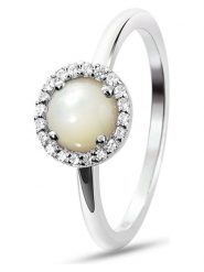 Les Favorites Srebrny pierścionek z cyrkoniami i masą perłową rozmiar: 56. Brązowe pierścionki Les Favorites, z cyrkonią, srebrne. Za 69.99 zł.