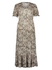 ONLY Sukienka w kolorze khaki rozmiar: L. Brązowe sukienki Only, na imprezę, l, bez wzorów, z wiskozy, klasyczne, bez kołnierzyka, bez ramiączek, midi. Za 109.95 zł.