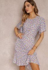 Niebieska Sukienka Midi o Pudełkowym Kroju w Kwiaty Kimbr. Niebieskie sukienki Renee, l, bez wzorów, bez kołnierzyka, bez ramiączek, midi. Za 39.99 zł.