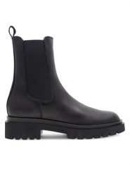 Gino Rossi Botki SUSAN-26034PE Czarny. Czarne botki Gino Rossi, bez wzorów, ze skóry, bez obcasa, na płaskiej podeszwie, bez zapięcia. Za 349.99 zł.