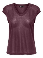 ONLY T-Shirt Silvery 15136069 Bordowy Loose Fit. Czerwone t-shirty Only, s, bez wzorów, z syntetyku, bez kołnierzyka, bez ramiączek. Za 79.99 zł.