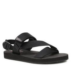 Sandały Jack Wolfskin. Czarne sandały Jack Wolfskin, bez wzorów, sportowe, bez obcasa, bez zapięcia. Za 199.99 zł.