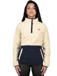 Geographical Norway Bluza polarowa "Touki" w kolorze kremowo-granatowym rozmiar: XXL. Brązowe bluzy Geographical Norway, xxl, bez wzorów, z polaru, bez kaptura. Za 63.95 zł.