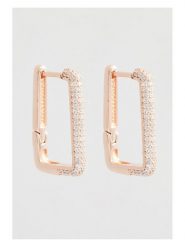 U.S. Polo Assn. Pozłacane kolczyki-kreole z kryształami rozmiar: onesize. Białe kolczyki U.S. Polo Assn., z kryształem, metalowe. Za 100.95 zł.