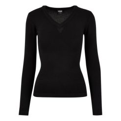 Bluza Damska Dzianinowa W Serek. Czarne bluzy Urban Classics, xl, bez wzorów, z dzianiny, bez kaptura. Za 131.99 zł.
