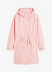 Długa parka z kapturem. Brązowe parki bonprix, z kapturem. Za 229.99 zł.