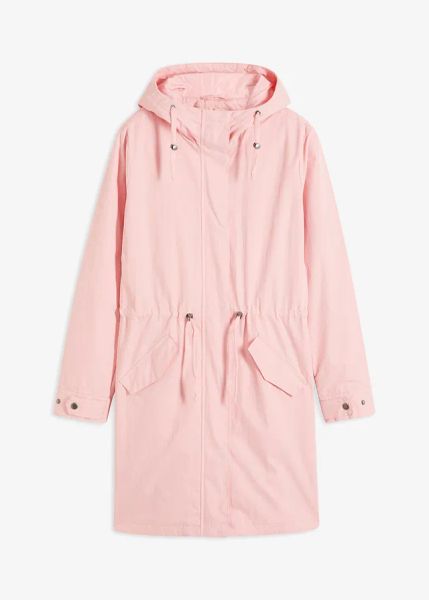 Długa parka z kapturem. Brązowe parki bonprix, z kapturem. Za 229.99 zł.