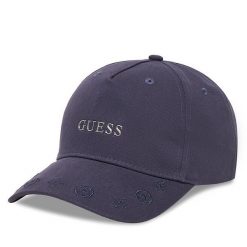 Czapka z daszkiem Guess. Niebieskie czapki Guess, z aplikacjami. Za 159.99 zł.