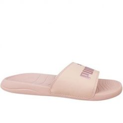 Klapki damskie Puma Popcat 20. Brązowe klapki Puma, bez wzorów, z materiału, bez obcasa. Za 201.65 zł.