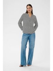 Kaffe Bluzka w kolorze granatowo-białym rozmiar: 44. Niebieskie bluzki Kaffe, bez wzorów, z wiskozy, bez kołnierzyka, bez ramiączek. Za 104.99 zł.