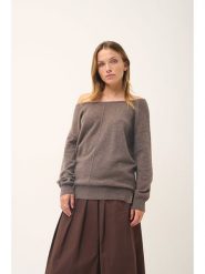 Just Cashmere Kaszmirowy sweter "Karen" w kolorze szarobrązowym rozmiar: M. Brązowe swetry Just Cashmere, m, bez wzorów, z kaszmiru, bez ramiączek. Za 238.29 zł.