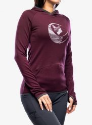 Bluza z kapturem damska Sensor Merino Up Fleece Hooded. Czerwone bluzy Sensor, s, bez wzorów, z materiału, z kapturem. Za 510.39 zł.