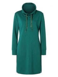 Timezone Sukienka dresowa w kolorze zielonym rozmiar: XL. Zielone sukienki Timezone, xl, bez wzorów, z dresówki, bez kołnierzyka, bez ramiączek, mini. Za 91.56 zł.