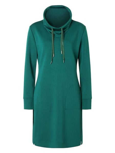 Timezone Sukienka dresowa w kolorze zielonym rozmiar: XL. Zielone sukienki Timezone, xl, bez wzorów, z dresówki, bez kołnierzyka, bez ramiączek, mini. Za 91.56 zł.