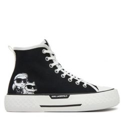 Trampki KARL LAGERFELD. Czarne trampki KARL LAGERFELD, bez wzorów, bez zapięcia. Za 399.99 zł.