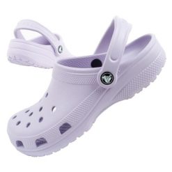 Sandały chodaki damskie Crocs Classic. Fioletowe sandały Crocs, bez wzorów, bez obcasa, bez zapięcia. Za 169.00 zł.