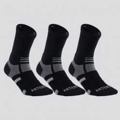 Skarpety sportowe tenis Artengo RS560 High 3 pary. Czarne skarpety ARTENGO, bez wzorów, z bawełny. Za 49.99 zł.