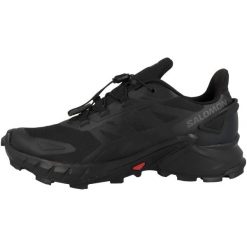 Buty do biegania damskie Salomon Supercross 4. Czarne obuwie sportowe Salomon, z materiału, bez zapięcia, do biegania. Za 585.00 zł.
