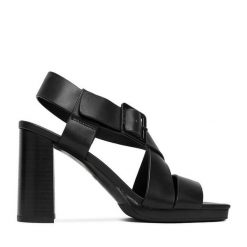 Sandały G-Star Raw. Czarne sandały G-Star Raw, bez wzorów, retro, bez obcasa, na słupku, bez zapięcia. Za 399.99 zł.