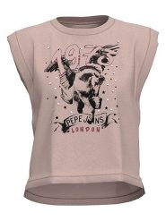Pepe Jeans Koszulka w kolorze beżowym rozmiar: XS. Brązowe bluzki Pepe Jeans, xs, bez wzorów, z bawełny, bez kołnierzyka, bez ramiączek. Za 57.20 zł.