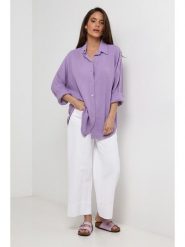 Lin Passion Lniana koszula w kolorze fioletowym rozmiar: 40/42. Różowe koszule Lin Passion, bez wzorów, ze lnu, klasyczne, bez kołnierzyka, bez ramiączek. Za 130.99 zł.