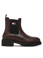 Tommy Jeans Sztyblety Tjw Chelsea Leather Boot EN0EN02825 Brązowy. Brązowe botki Tommy Jeans, bez wzorów, z jeansu, bez obcasa, na płaskiej podeszwie, bez zapięcia. Za 699.99 zł.
