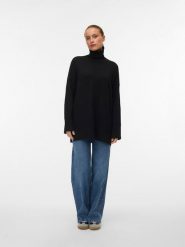 Vero Moda Sweter w kolorze czarnym rozmiar: S. Czarne golfy Vero Moda, s, bez wzorów, z materiału, bez ramiączek. Za 86.99 zł.
