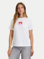 Calvin Klein Jeans T-Shirt Classic Monogram LV047D874G Biały Regular Fit. Białe t-shirty Calvin Klein Jeans, s, bez wzorów, z bawełny, bez kołnierzyka, bez ramiączek. Za 129.99 zł.