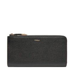 Duży Portfel Damski Furla. Czarne portfele Furla, bez wzorów. Za 609.99 zł.