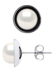 Mitzuko Srebrne kolczyki-wkrętki z perłami rozmiar: onesize. Białe kolczyki Mitzuko, z perłą, srebrne. Za 217.99 zł.