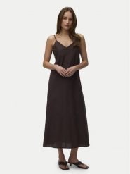 Vero Moda Sukienka letnia Selma 10345674 Brązowy ciemny Regular Fit. Brązowe sukienki Vero Moda, na lato, xs, bez wzorów, z bawełny, bez kołnierzyka, bez ramiączek. Za 199.99 zł.