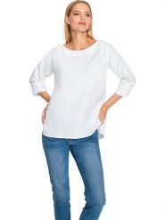Heine Bluzka w kolorze białym rozmiar: 38. Białe bluzki Heine, bez wzorów, bez kołnierzyka, bez ramiączek. Za 37.45 zł.