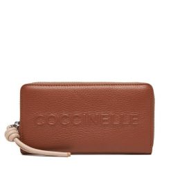 Duży Portfel Damski Coccinelle. Brązowe portfele Coccinelle, bez wzorów. Za 649.99 zł.
