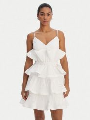 Fracomina Sukienka koktajlowa FQ26SD1007W83101 Biały Regular Fit. Białe sukienki Fracomina, m, bez wzorów, z syntetyku, wizytowe, bez kołnierzyka, bez ramiączek. Za 1,189.00 zł.