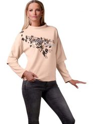 Heine Bluza w kolorze beżowym rozmiar: 40. Brązowe bluzy Heine, bez wzorów, bez kaptura. Za 73.45 zł.