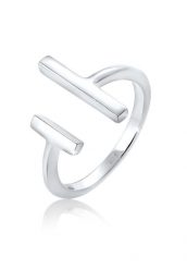 Elli Damski Geo rodowany Open Minimal ze srebra próby 925 Sterling Silver Pierścionki 1 ct. Szare pierścionki Elli, srebrne. Za 238.99 zł.